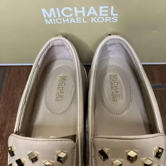 Michael Kors Women's Rose Slip On Sneakers With Golden Studs Size 10M NIB - Picture 3 of 10